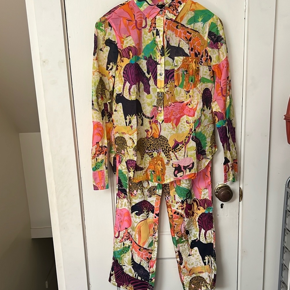 J. Crew Multicolor Animal Print Pantsuit